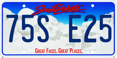 SD license plate 75SE25