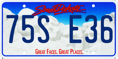 SD license plate 75SE36