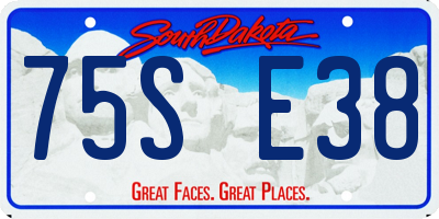 SD license plate 75SE38