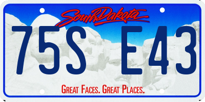 SD license plate 75SE43