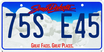 SD license plate 75SE45