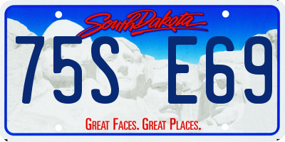 SD license plate 75SE69