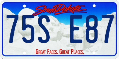 SD license plate 75SE87