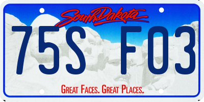 SD license plate 75SF03