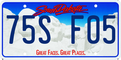 SD license plate 75SF05