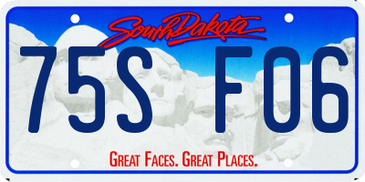 SD license plate 75SF06
