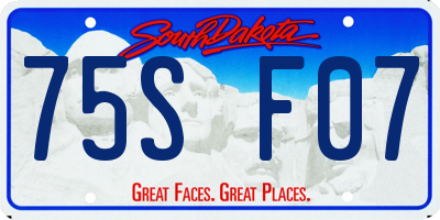 SD license plate 75SF07