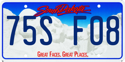SD license plate 75SF08