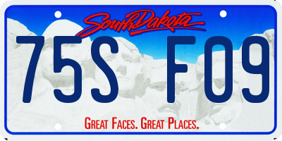 SD license plate 75SF09
