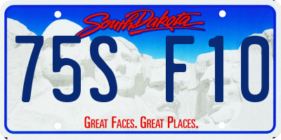 SD license plate 75SF10