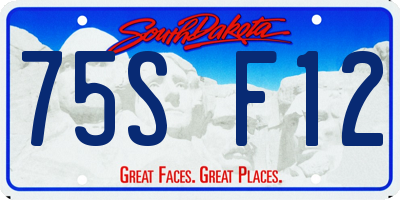 SD license plate 75SF12