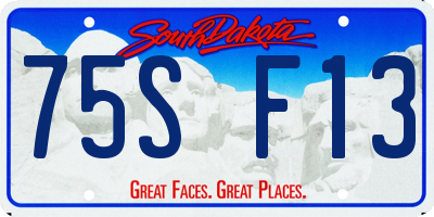 SD license plate 75SF13