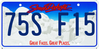 SD license plate 75SF15
