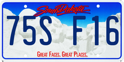 SD license plate 75SF16