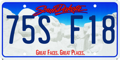SD license plate 75SF18