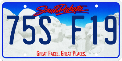 SD license plate 75SF19