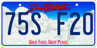 SD license plate 75SF20