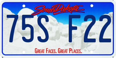 SD license plate 75SF22
