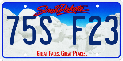 SD license plate 75SF23