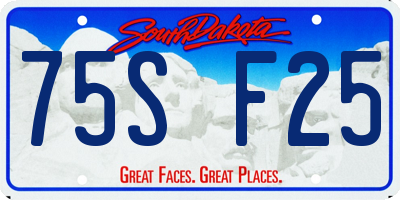 SD license plate 75SF25
