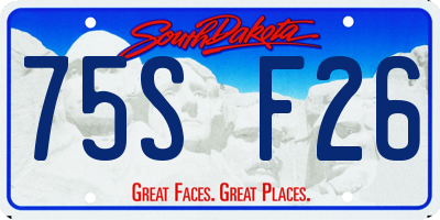 SD license plate 75SF26