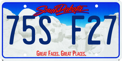 SD license plate 75SF27