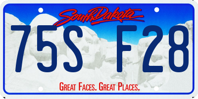 SD license plate 75SF28