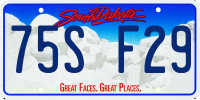 SD license plate 75SF29