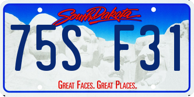 SD license plate 75SF31