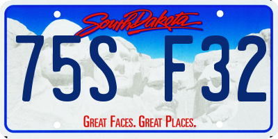 SD license plate 75SF32