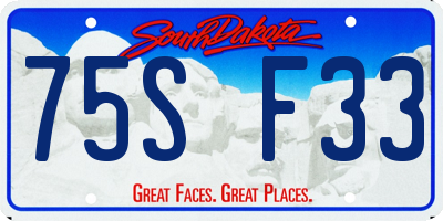 SD license plate 75SF33