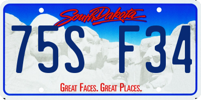 SD license plate 75SF34
