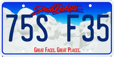 SD license plate 75SF35