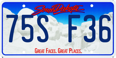 SD license plate 75SF36