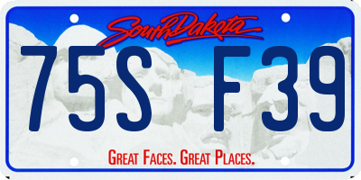 SD license plate 75SF39