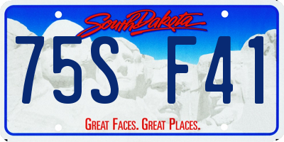 SD license plate 75SF41