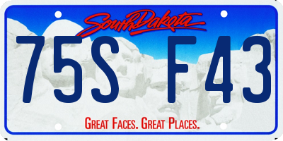 SD license plate 75SF43