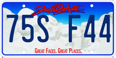 SD license plate 75SF44