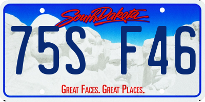 SD license plate 75SF46