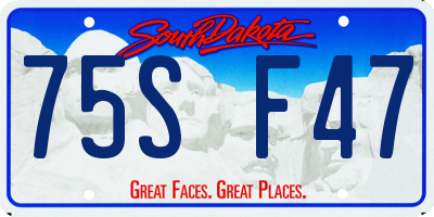 SD license plate 75SF47