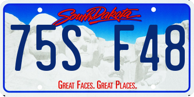 SD license plate 75SF48