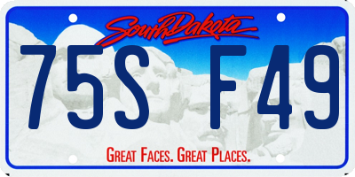 SD license plate 75SF49