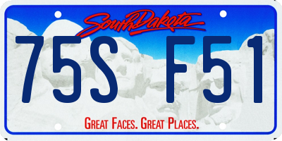 SD license plate 75SF51