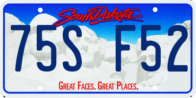 SD license plate 75SF52