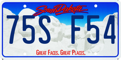 SD license plate 75SF54