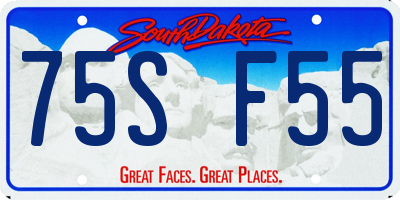 SD license plate 75SF55