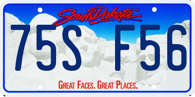 SD license plate 75SF56