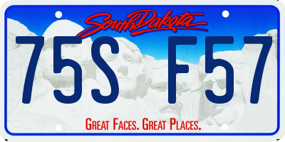 SD license plate 75SF57