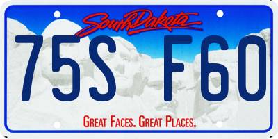 SD license plate 75SF60