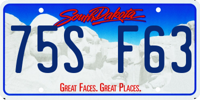 SD license plate 75SF63